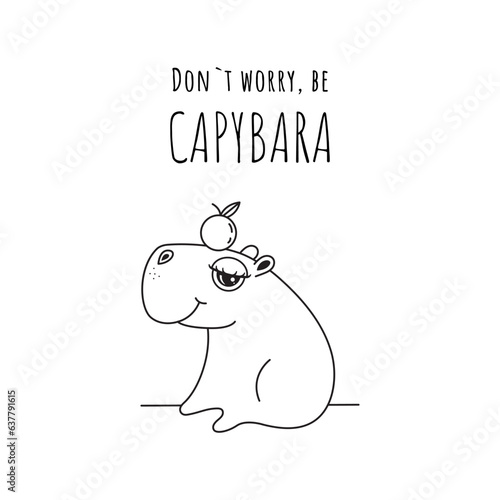 A cute capybara symbolizing calm and poise