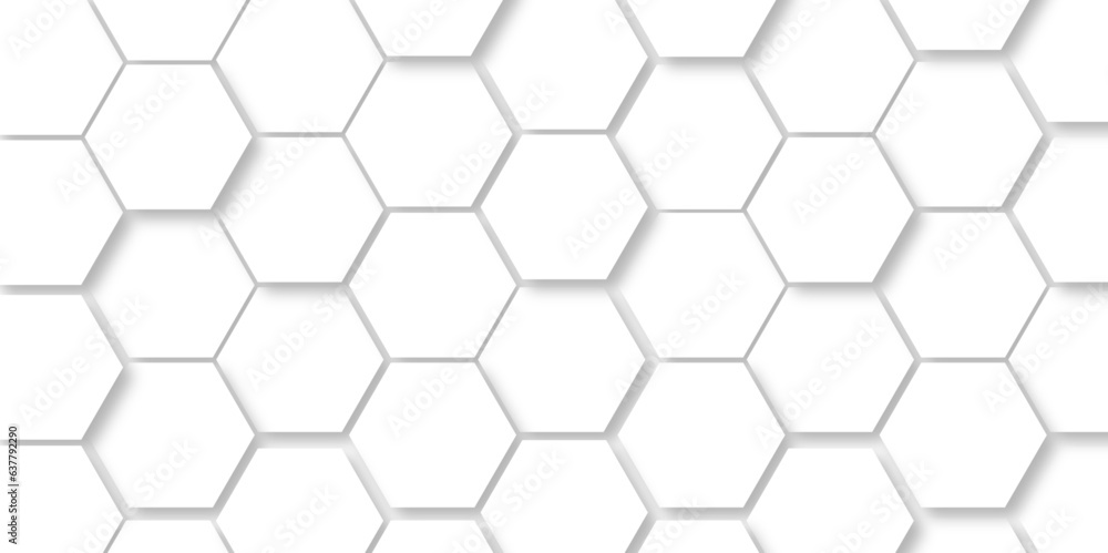 Seamless background with White Hexagonal Background. Luxury White Pattern. Vector Illustration. 3D Futuristic abstract honeycomb mosaic white background. geometric mesh cell texture. Seamless background with White Hexagonal Background. Luxury White Pattern. Vector Illustration. 3D Futuristic abstract honeycomb mosaic white background. geometric mesh cell texture.