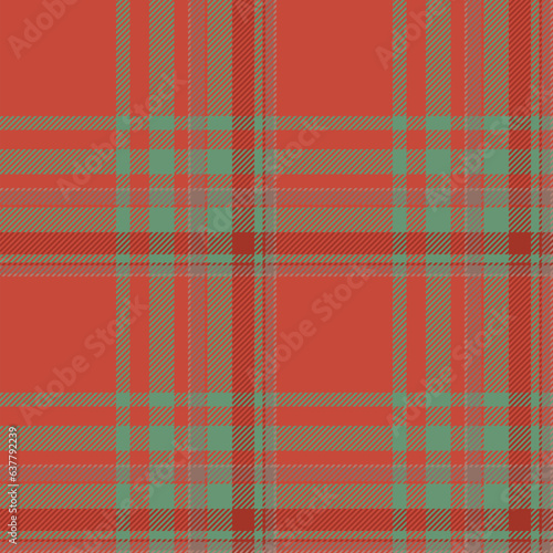 Plaid seamless pattern in red. Check fabric texture. Vector textile print.