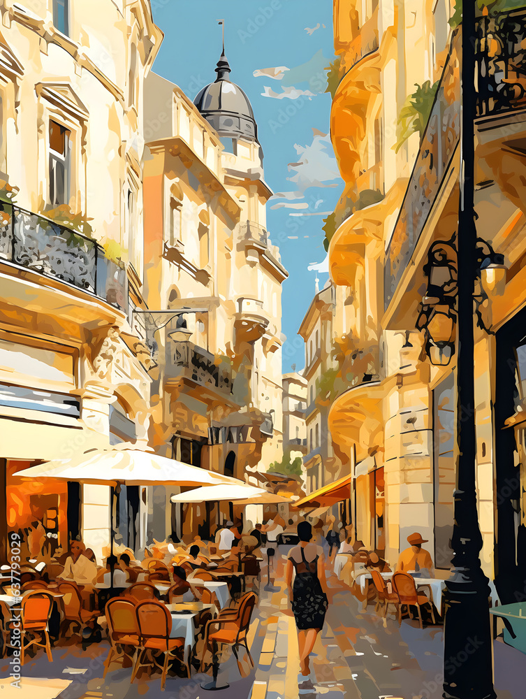 Montpellier france scenery beautiful, cannes city,  presentation pictures, Illustration, Generative AI