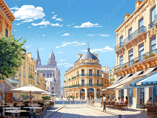 Montpellier france scenery beautiful, cannes city, presentation pictures, Illustration, Generative AI