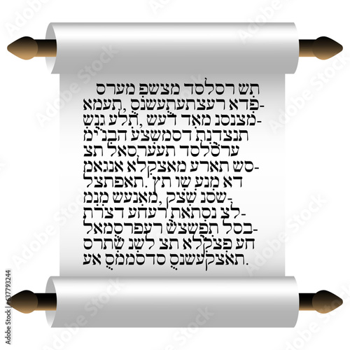 Torah scroll with text. Vector illustration. Eps 10.