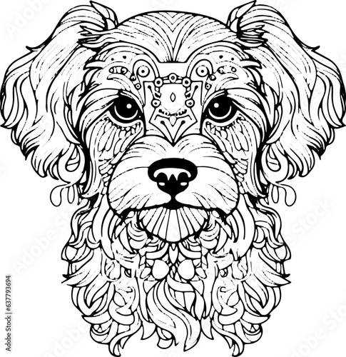 Coloring Page Dog - Vector Format