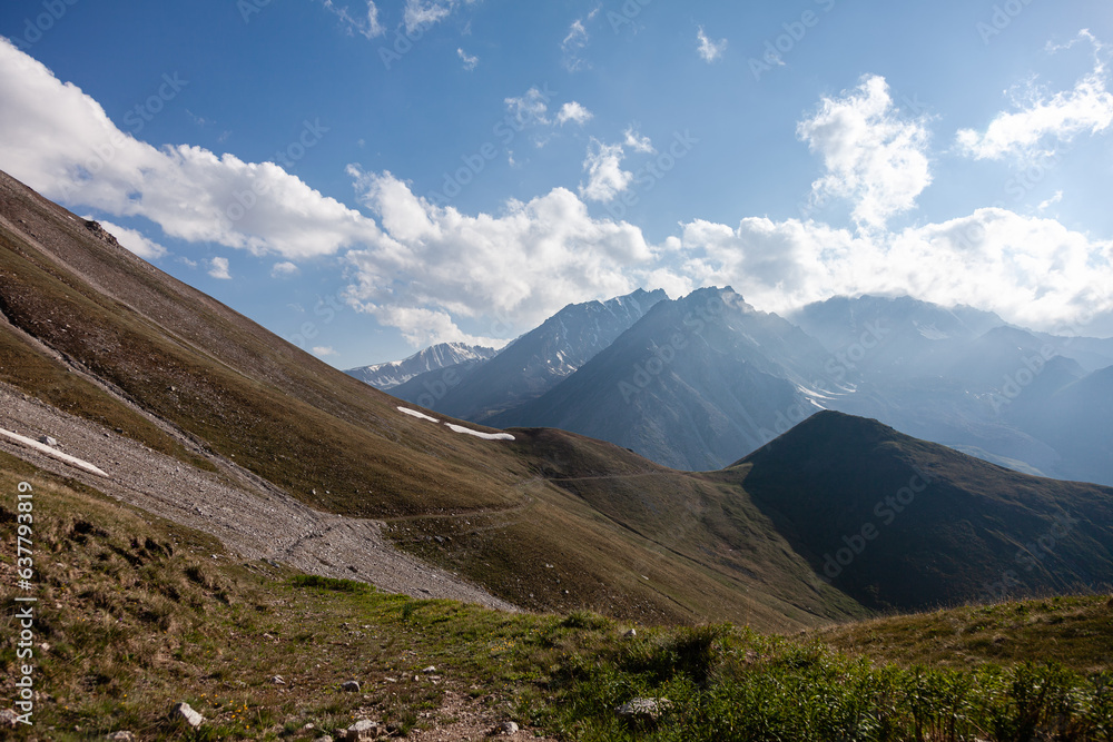 Winding road leading to the Camel Mountain in the Prokhodnoe Gorge