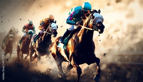 Horse race jockey illustration