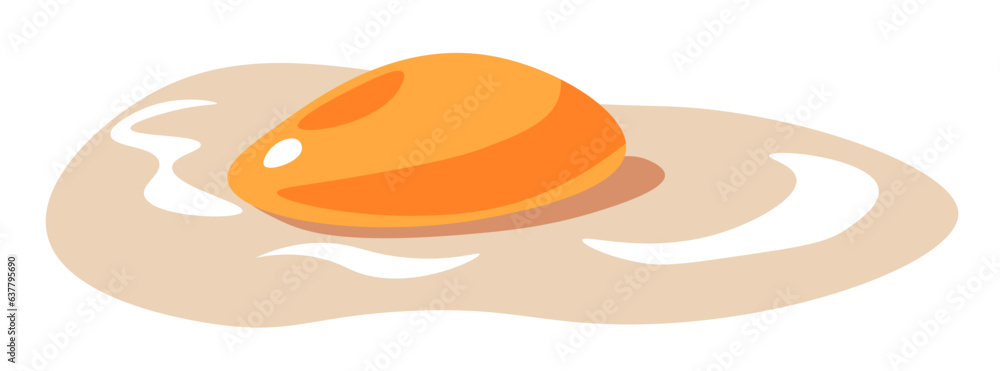 Broken chicken egg, yolk and whites vector icon Broken chicken egg, yolk and whites vector icon