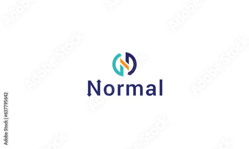 Letter N modern and simple circular rotating logo