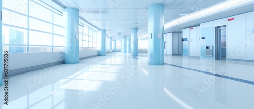 Interior of modern hospital  abstract medical background