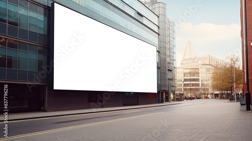High quality image on billboard in London street. Mockup image