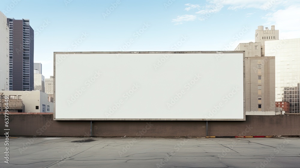 Fototapeta premium Empty billboard on a wall in the city . Mockup image