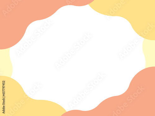 3色の流体シェイプが重なったアブストラクト背景のイラスト（オレンジ）