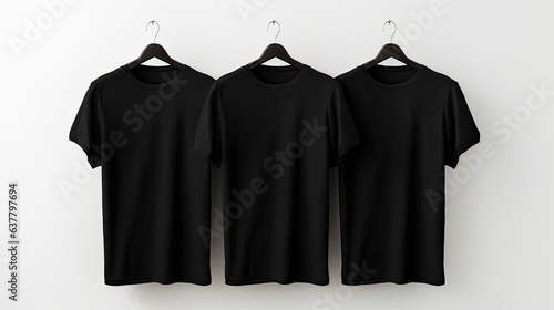 Black shirts with white background available for your own text. Mockup image