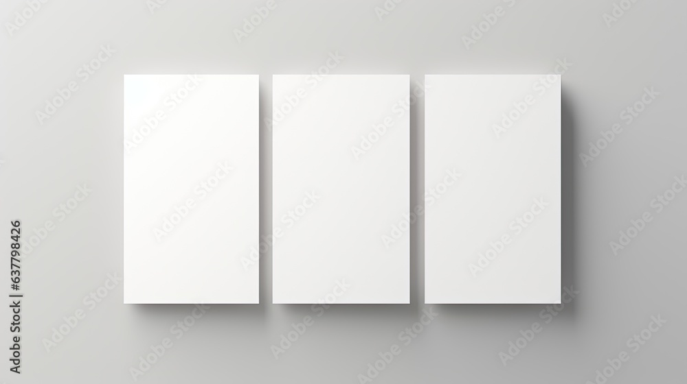Minimal business brand template with grey background and copy space on blank paper sheet cards. Mockup image Minimal business brand template with grey background and copy space on blank paper sheet cards. Mockup image