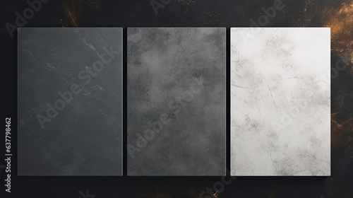 Blank card with copy space on dark grey background with shadow silhouettes of dried grass stems and sunlight. Mockup image