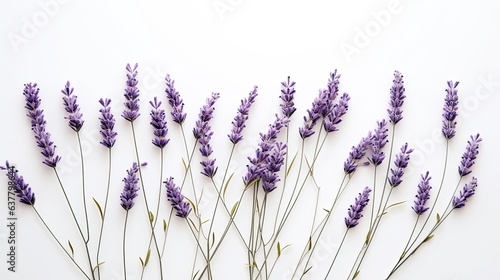 Mockup with white textured background and lavender design viewed from the top with open space