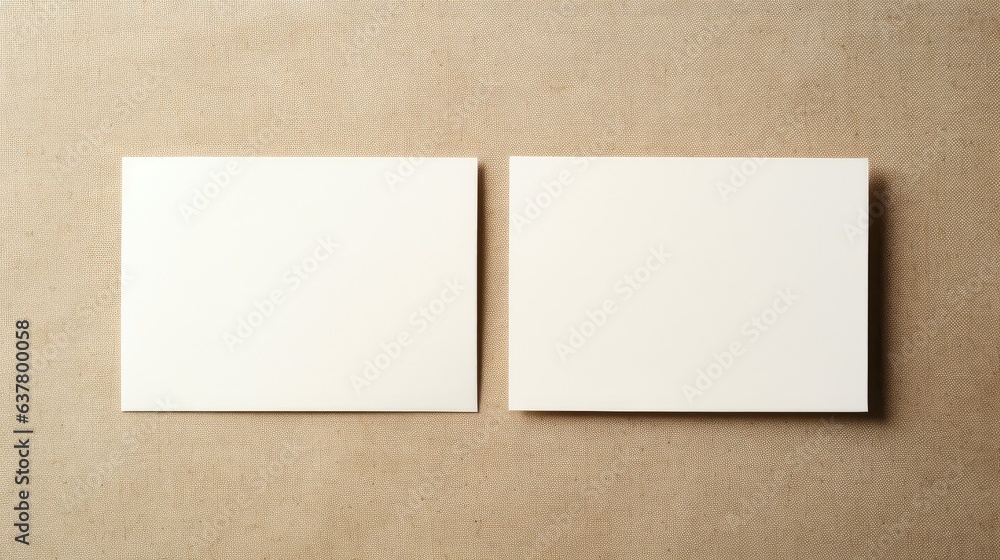 Blank paper cards with mock up space on neutral background perfect for spring summer businesses. Mockup image Blank paper cards with mock up space on neutral background perfect for spring summer businesses. Mockup image