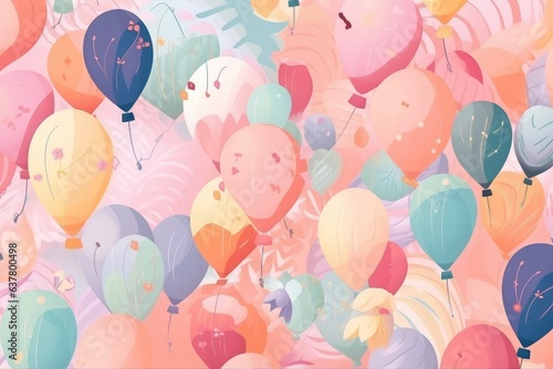 Colorful balloons floating in the sky