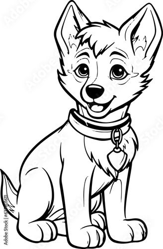Coloring Page Dog - Vector Format