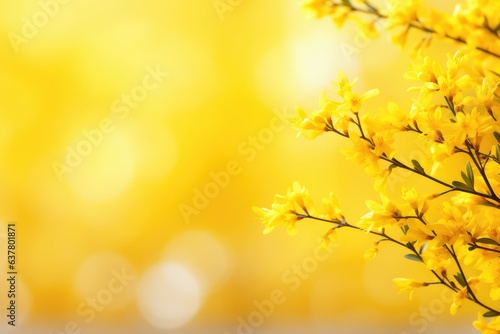 flowering forsythia in springtime sunshine floral spring