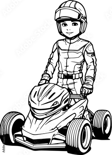 Coloring Page Motorsport - Vector Format