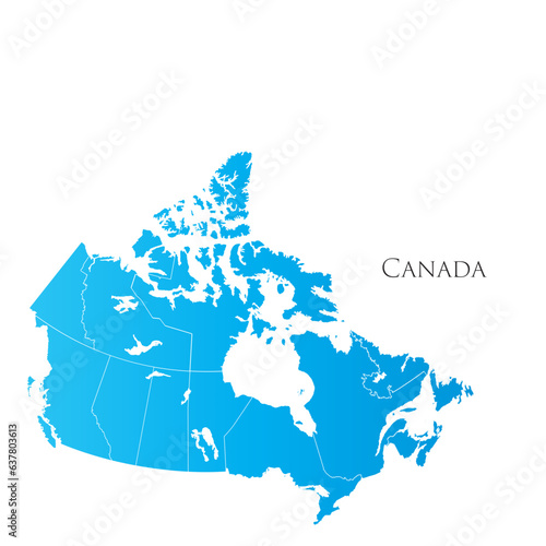 Map of Canada with separate districts.