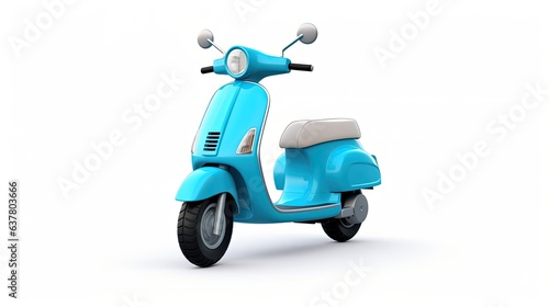 Scooter red orange blue isolated on white background