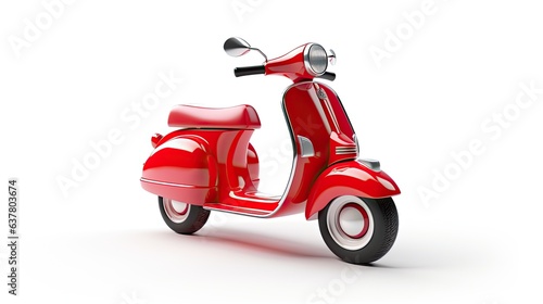 Scooter red orange blue isolated on white background