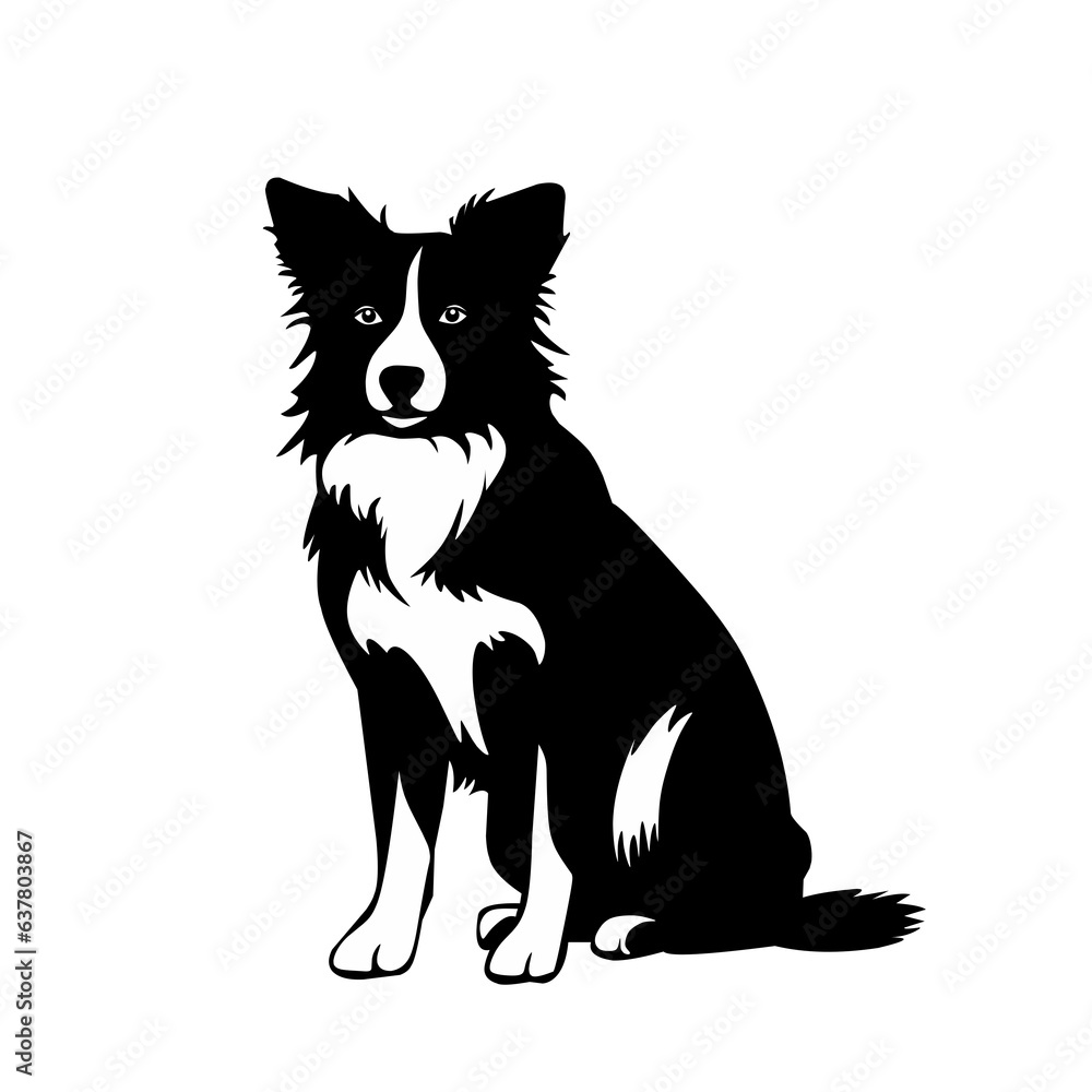 Black and white vector logo of a dog on a white background Black and white vector logo of a dog on a white background