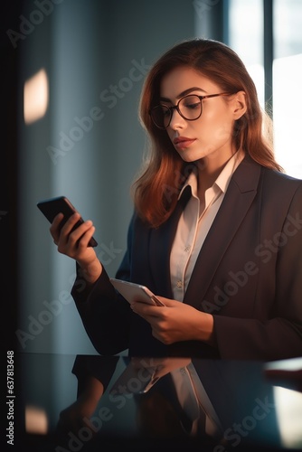 shot of an unrecognisable young businesswoman using a cellphone and credit card in her office photo