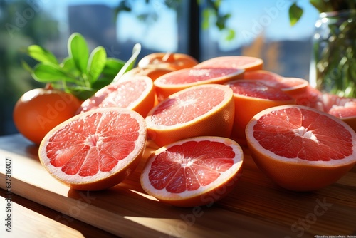 Fresh organic grapefruit, created using generative AI tools