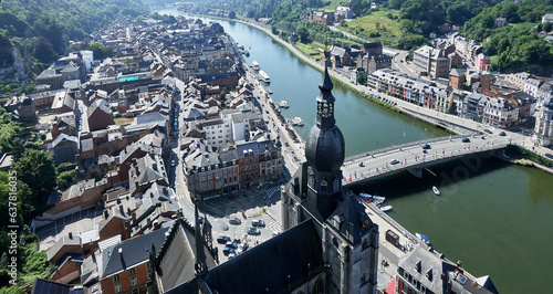 Dinant over Meuse river. Belgian province of Liege, Belgium photo