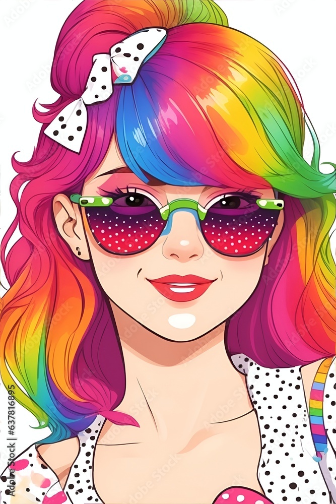 Obraz premium Beautiful woman watercolor portrait. AI generated illustration