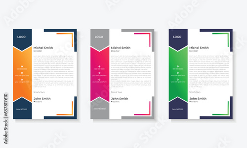 Elegant and modern company business letterhead template . Professional And Modern Corporate Letterhead Template