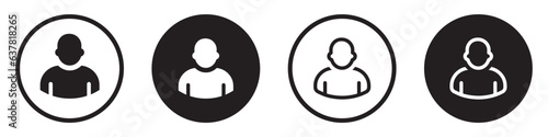 User icon set, avatar. User profile login, person icon, admin profile symbol, user account avatar, member profile.