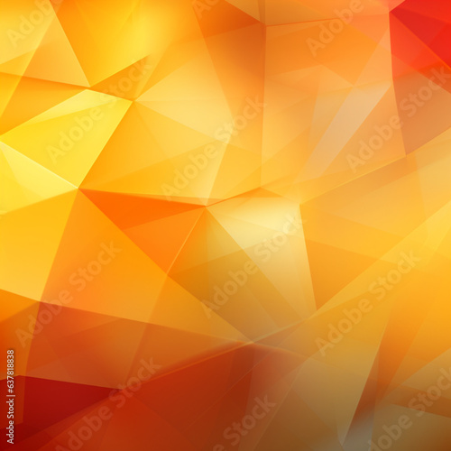 Abstract geometric background. Vector illustration. Orange  yellow  red colors.Generative AI