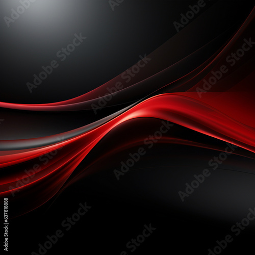 Abstract red and black wavy background with copy space. Vector illustration.Generative AI
