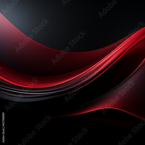 Abstract red and black wavy background with copy space. Vector illustration.Generative AI