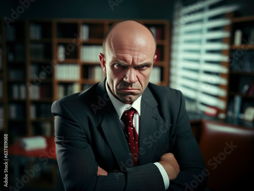 Serious and angry young businessman