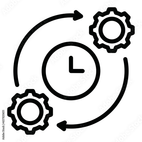 Time Management Outline Icon