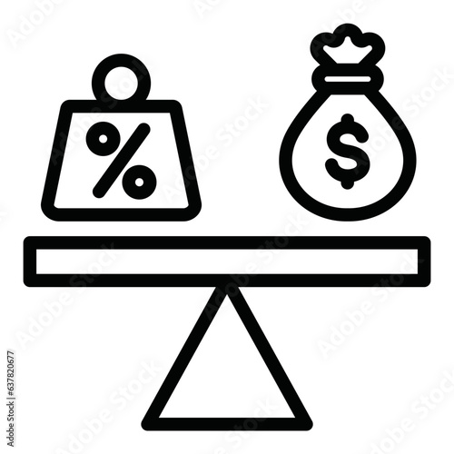 Debt To Equity Ratio Outline Icon