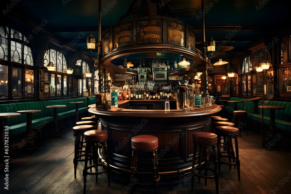 classic irish pub. generative AI illustration.