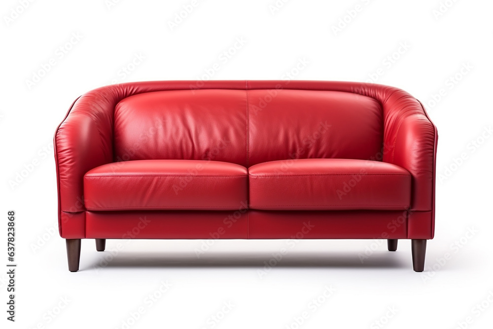 Modern red leather sofa furniture isolated on white background. Modern red leather sofa furniture isolated on white background.