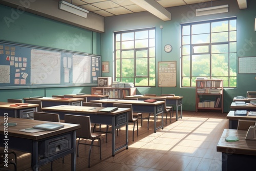 Classroom seat anime visual novel game. Generate Ai © nsit0108