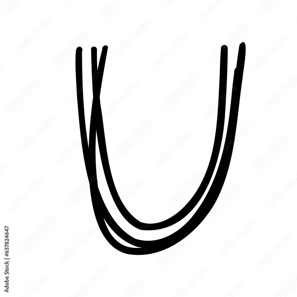 Hand drawn U letter latin english in doodle scribble brush hand drawn style isolated on white background. For lettering, presentation, font, education, logo, signboard, branding, abc, alphabet. Hand drawn U letter latin english in doodle scribble brush hand drawn style isolated on white background. For lettering, presentation, font, education, logo, signboard, branding, abc, alphabet.