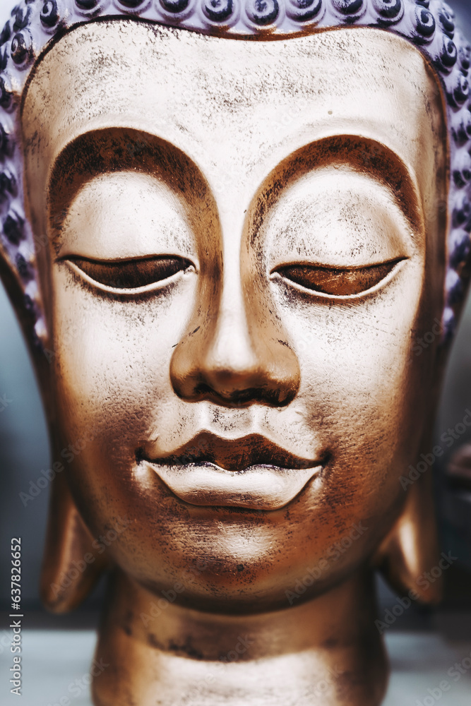 Statue visage du bouddha en bronze - Symbole de paix et sérénité