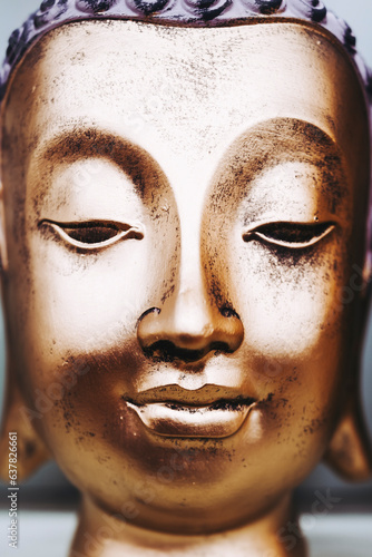 Statue visage du bouddha en bronze - Symbole de paix et sérénité