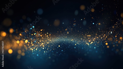 abstract background with dark blue and gold particle