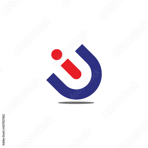 letter id simple colorful line logo vector