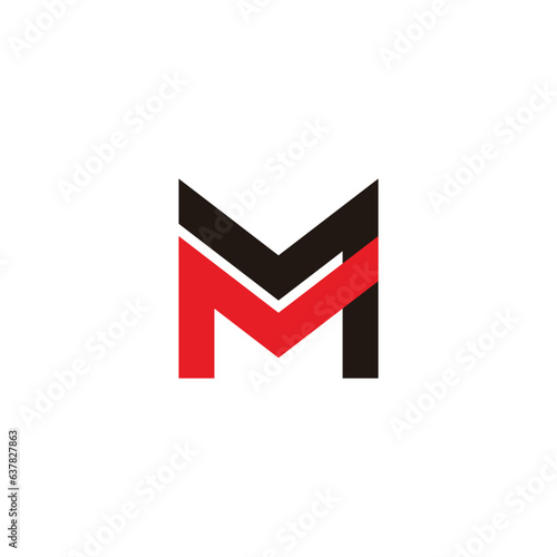 letter mm colorful geometric logo vector