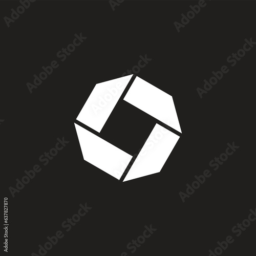 polygonal whine fold paper abstract logo vector